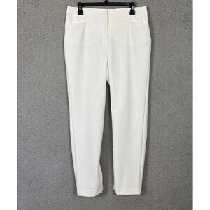 I.N.C. Women's White Straight Leg Comfort Waistband Mid Rise Pants Size 10 NWT's